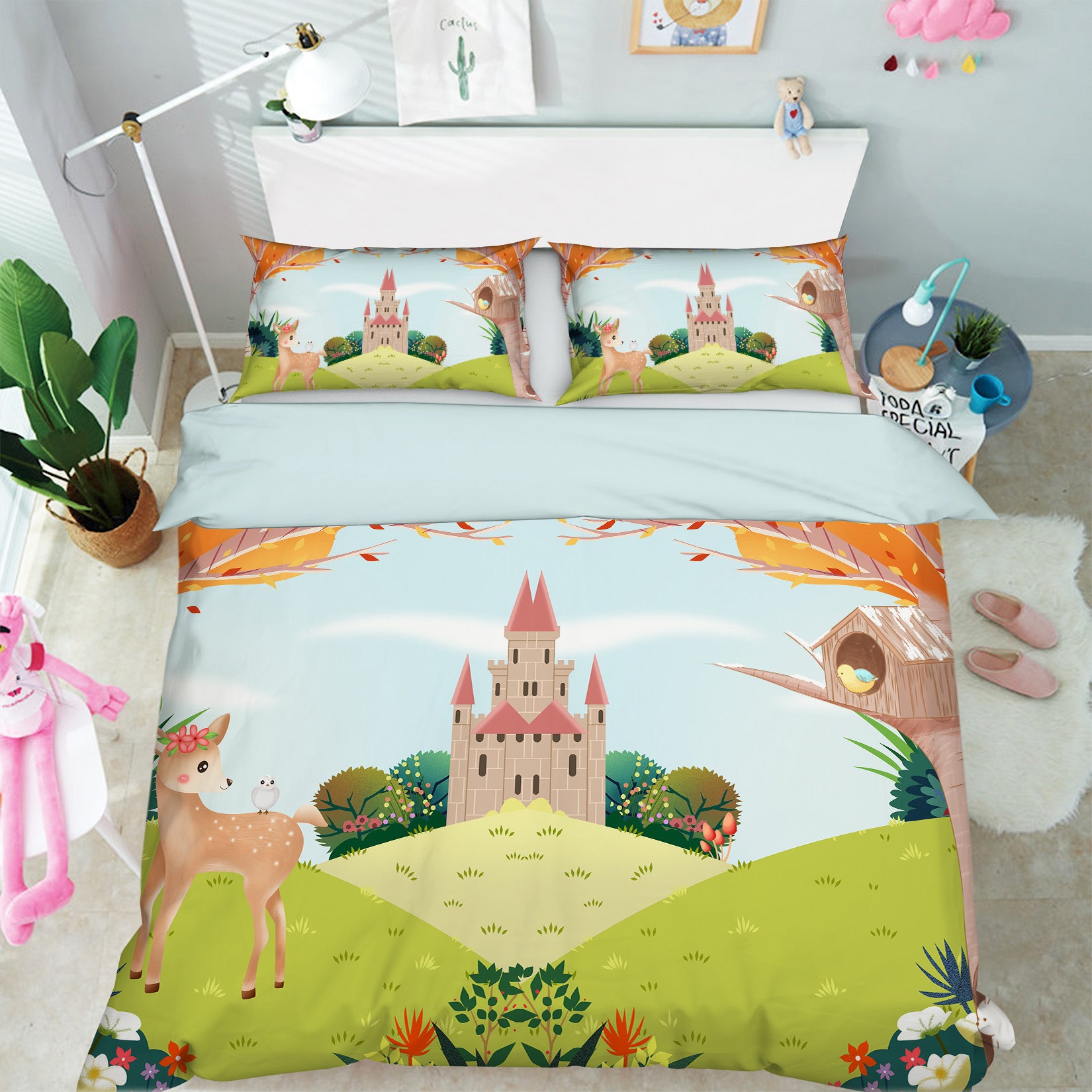 3D Castle Grassland 13078 Bed Pillowcases Quilt