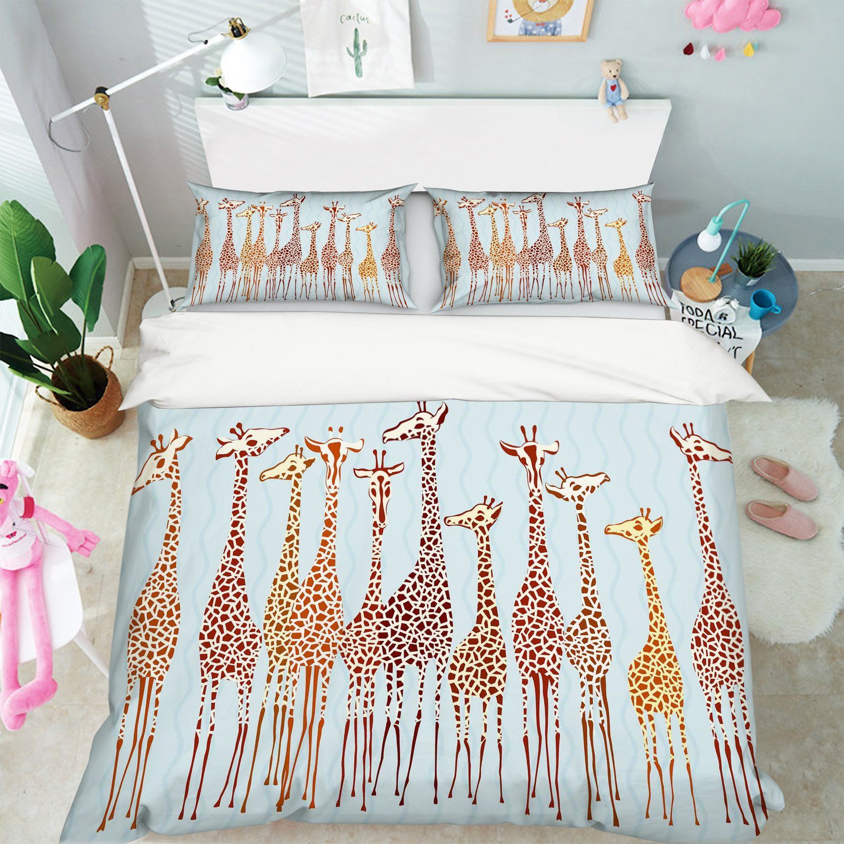 3D Giraffe Pattern 252 Bed Pillowcases Quilt Wallpaper AJ Wallpaper
