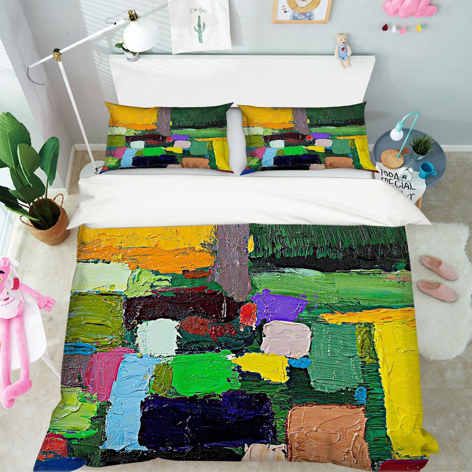 3D Green Pigment 1068 Allan P. Friedlander Bedding Bed Pillowcases Quilt Quiet Covers AJ Creativity Home