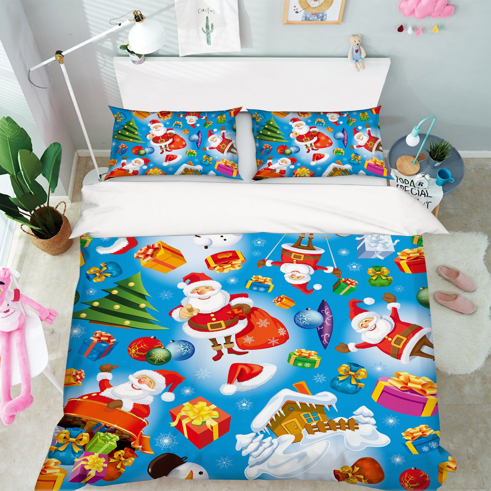 3D Santa Claus Gift 51085 Christmas Quilt Duvet Cover Xmas Bed Pillowcases