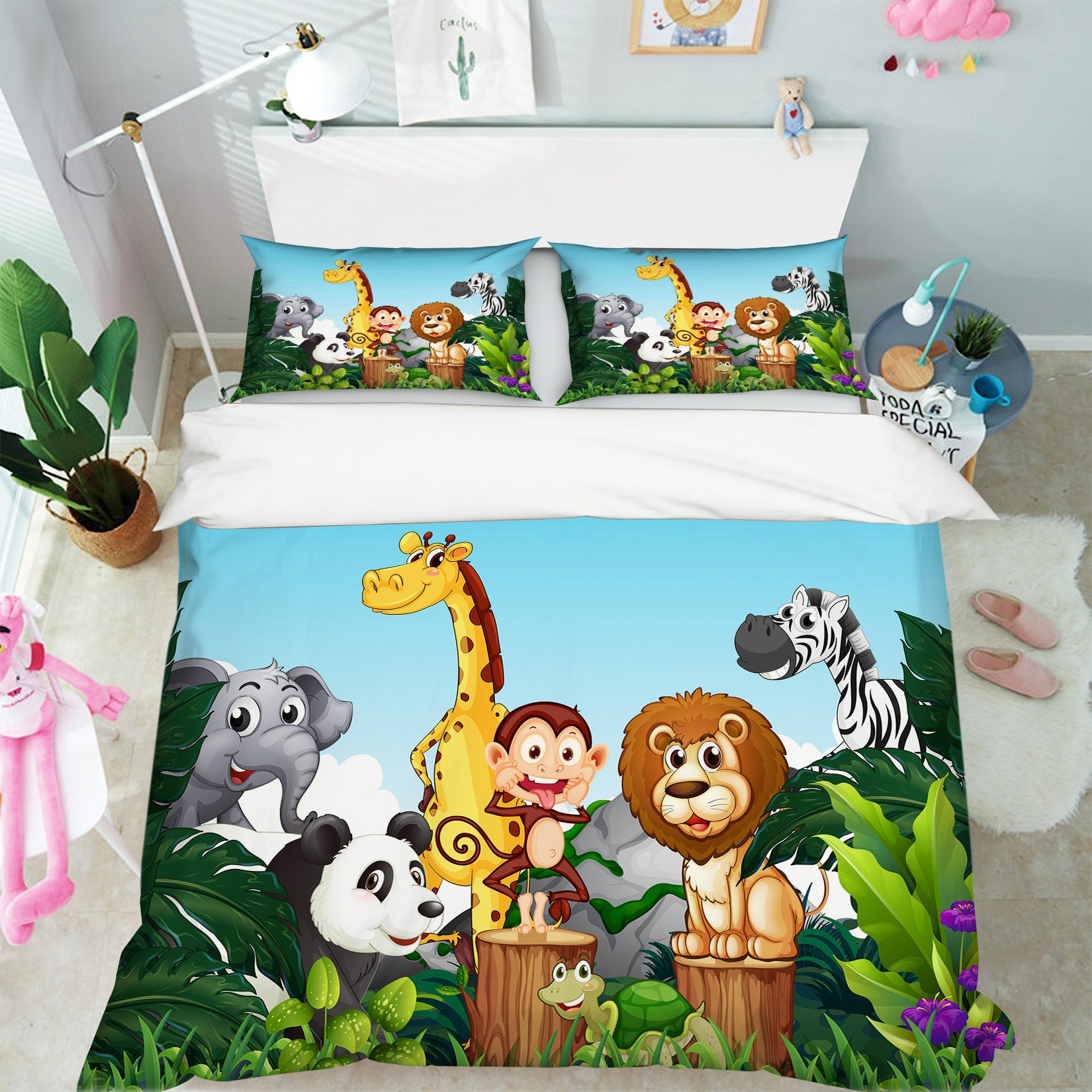 3D Animals 19163 Bed Pillowcases Quilt
