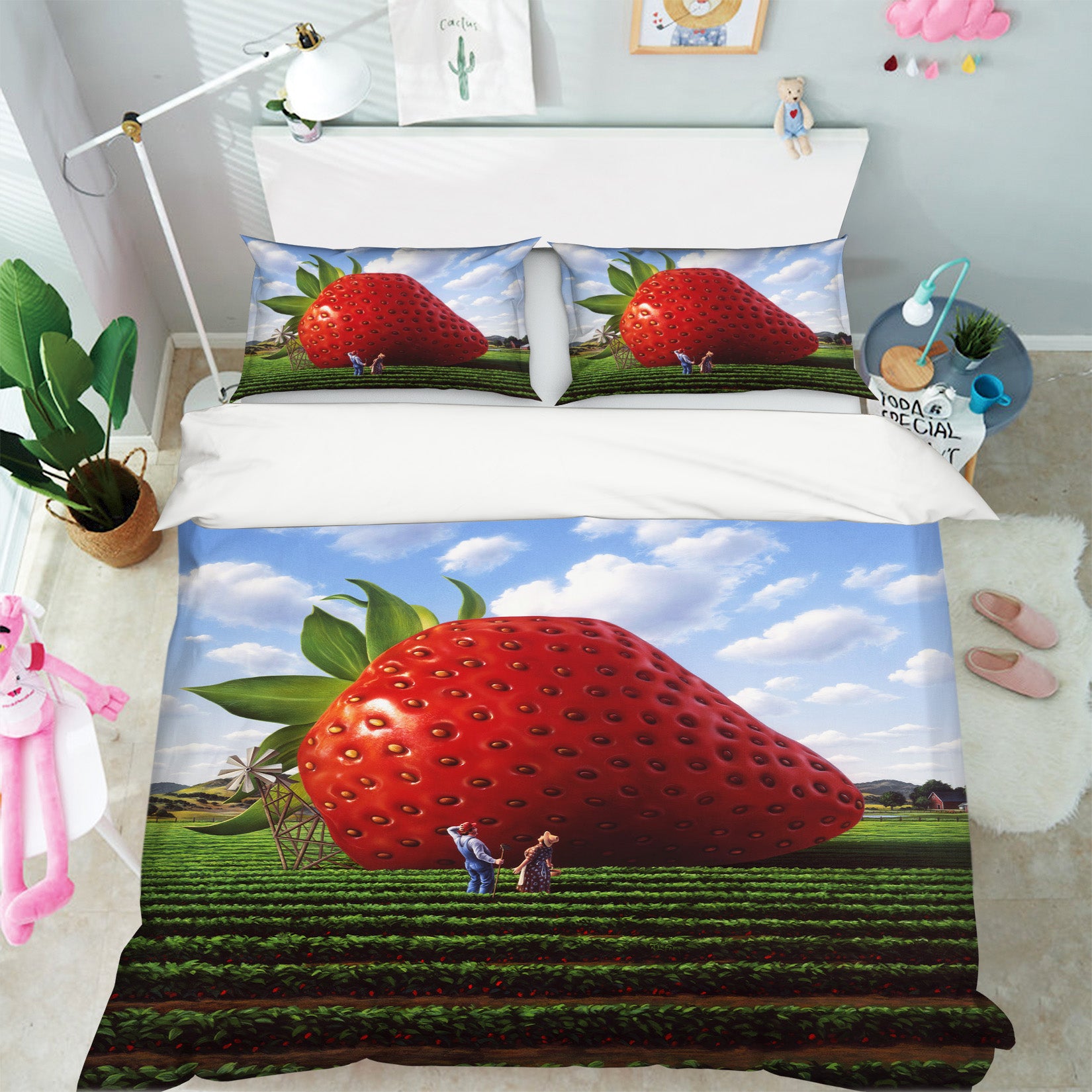 3D Giant Strawberry 86027 Jerry LoFaro bedding Bed Pillowcases Quilt