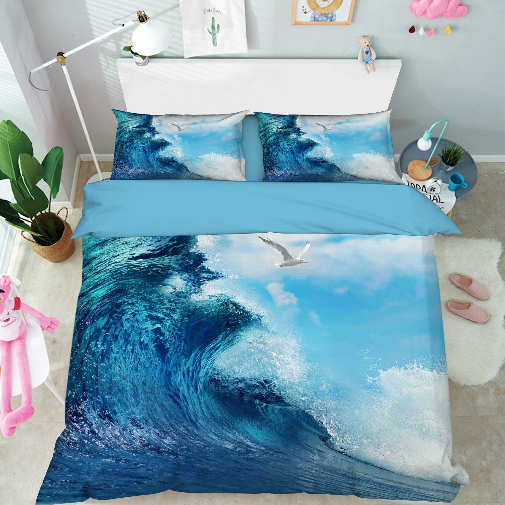 3D Sea Wave And Seagull 343 Bed Pillowcases Quilt Wallpaper AJ Wallpaper