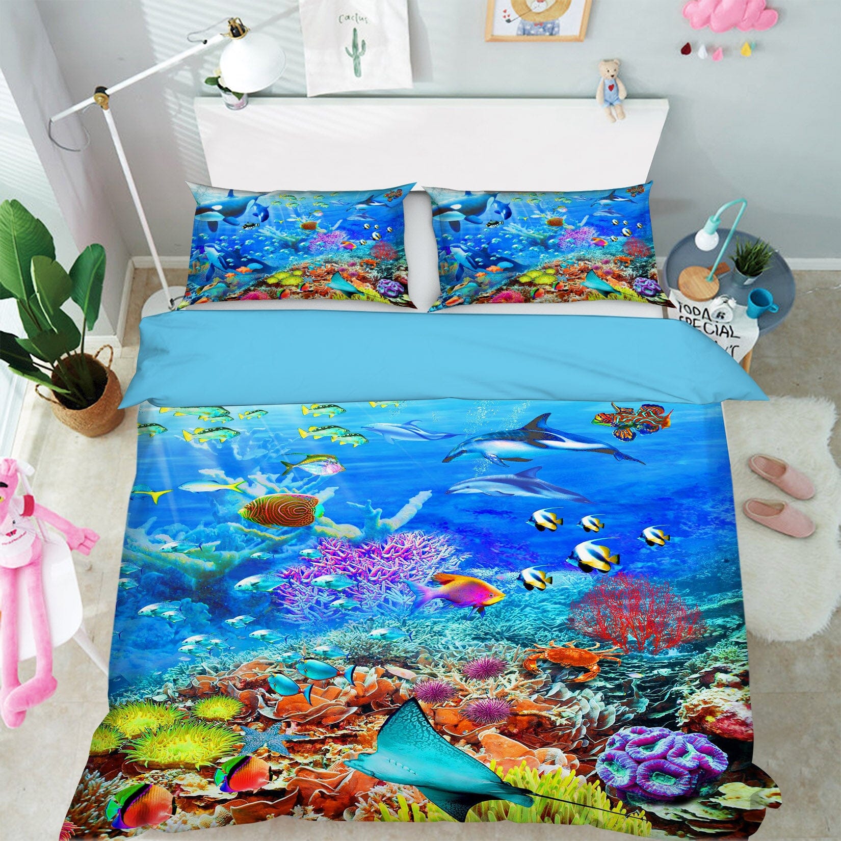 3D Undersea Fish 2034 Adrian Chesterman Bedding Bed Pillowcases Quilt Quiet Covers AJ Creativity Home
