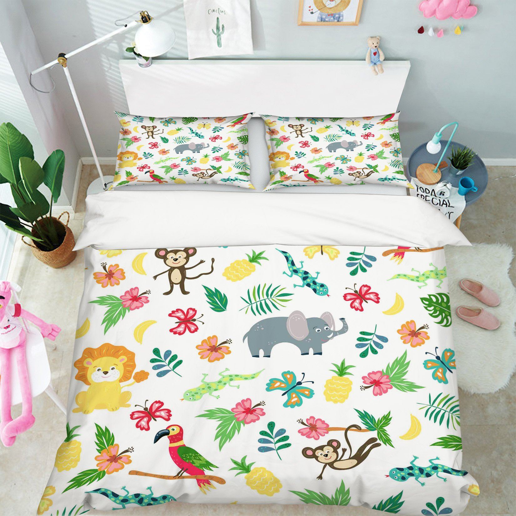 3D Flower Animal 065 Bed Pillowcases Quilt Wallpaper AJ Wallpaper