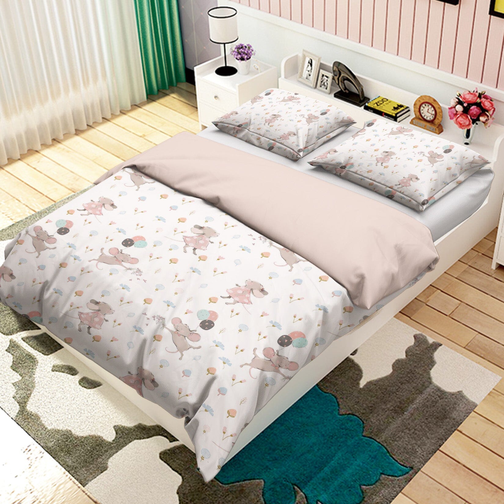 3D Mouse Balloon 200 Uta Naumann Bedding Bed Pillowcases Quilt Quiet Covers AJ Creativity Home