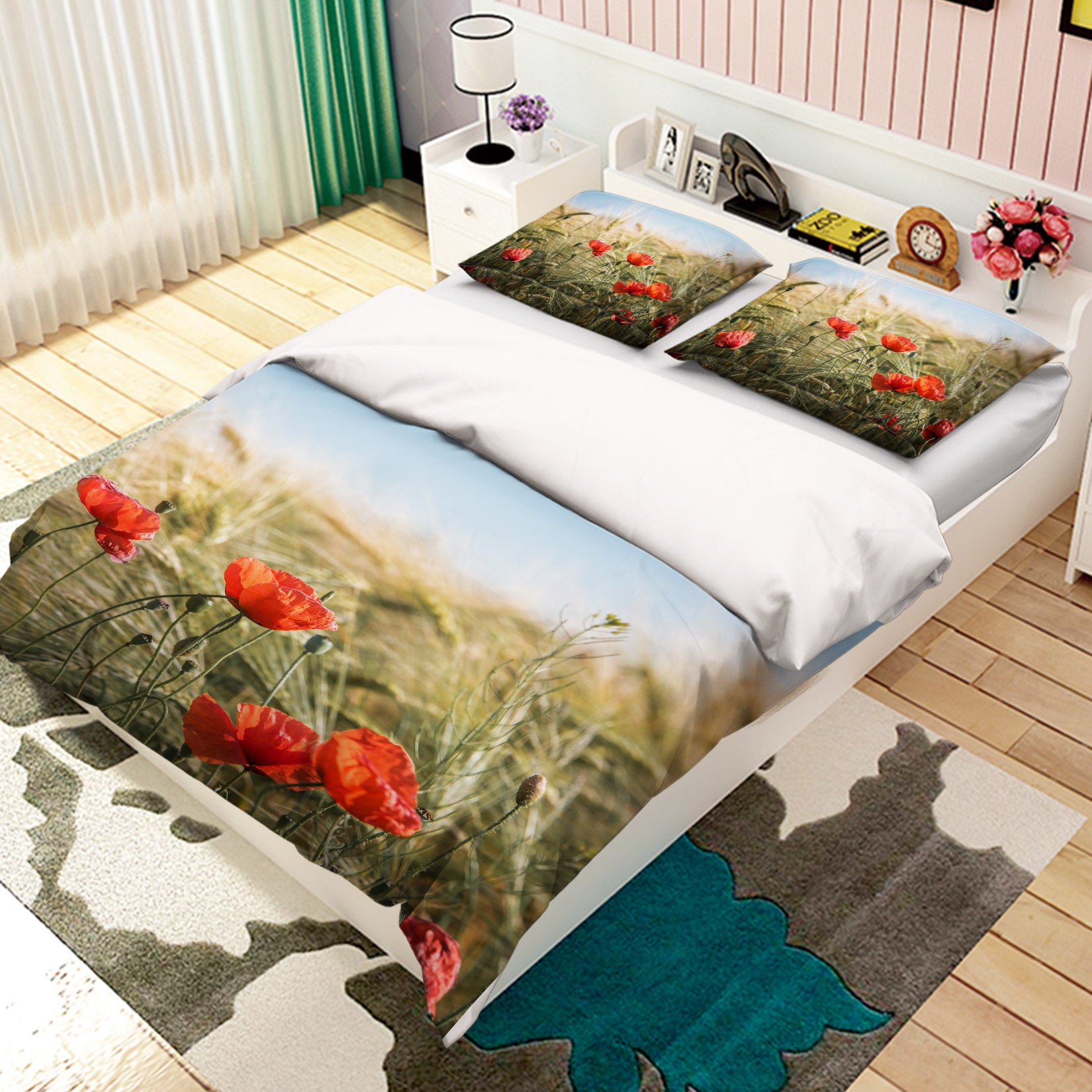 3D Mountain Safflower 19194 Bed Pillowcases Quilt