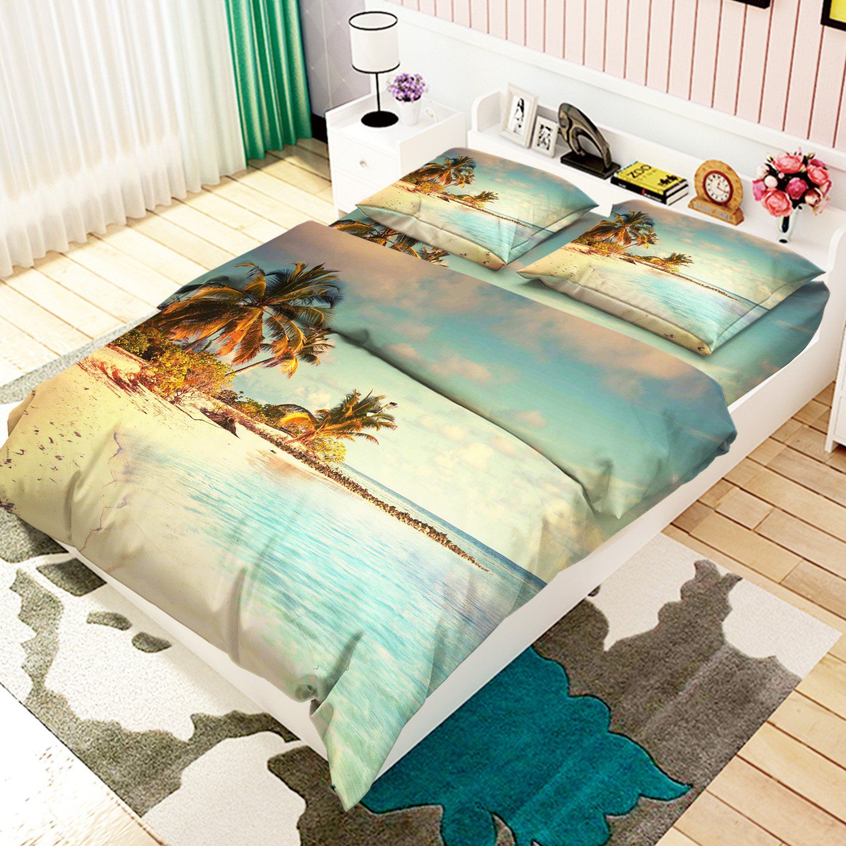 3D Shiny Beach 85 Bed Pillowcases Quilt Wallpaper AJ Wallpaper