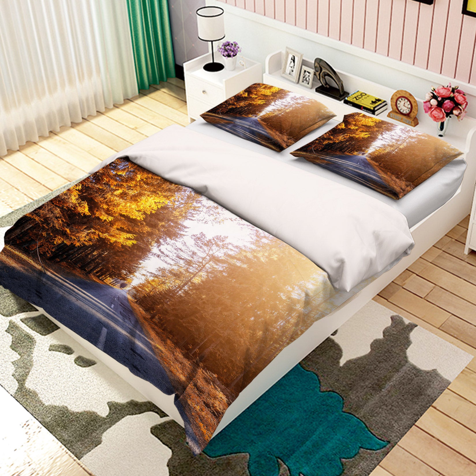 3D Tree Street 12227 Bed Pillowcases Quilt