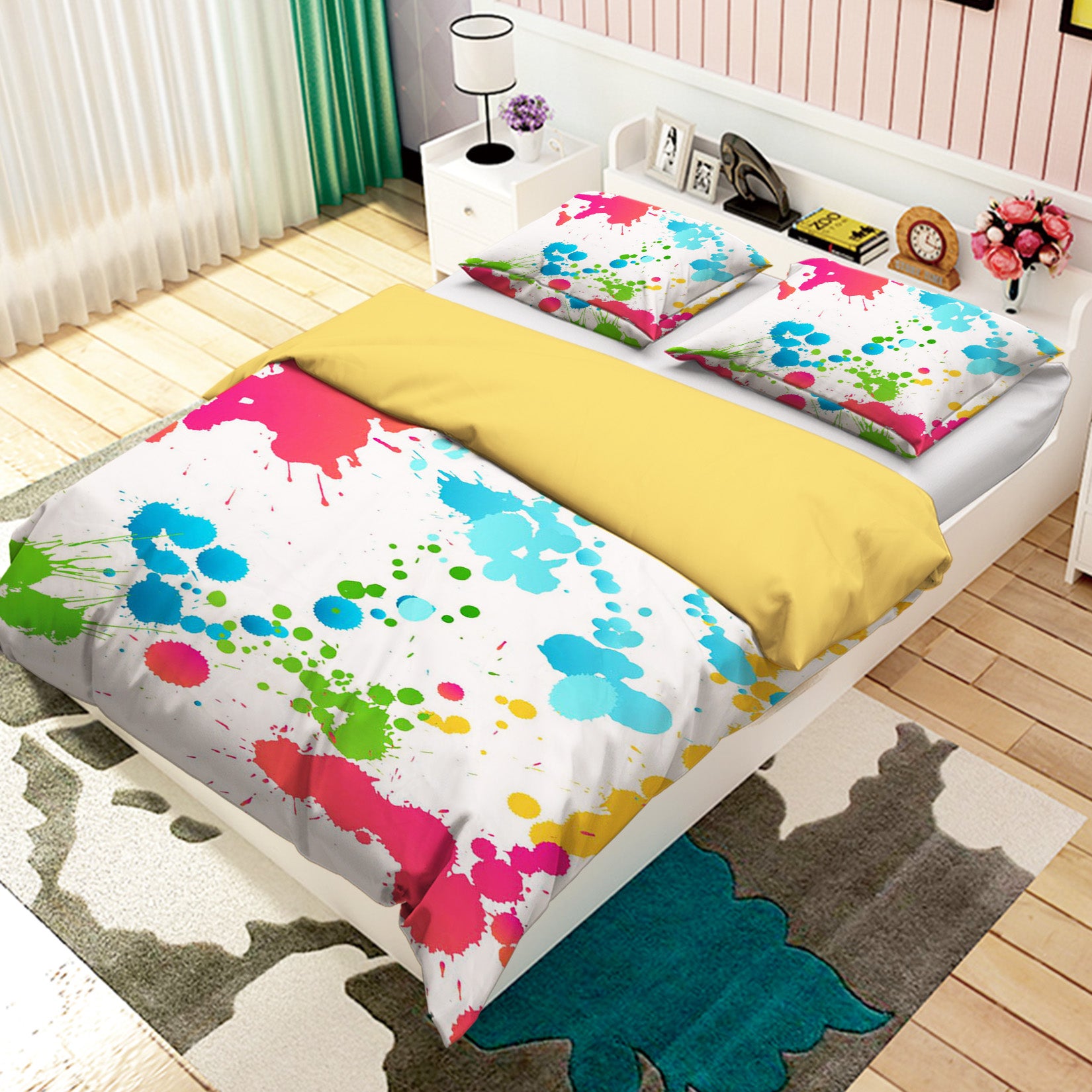 3D Color Abstraction 091 Bed Pillowcases Quilt