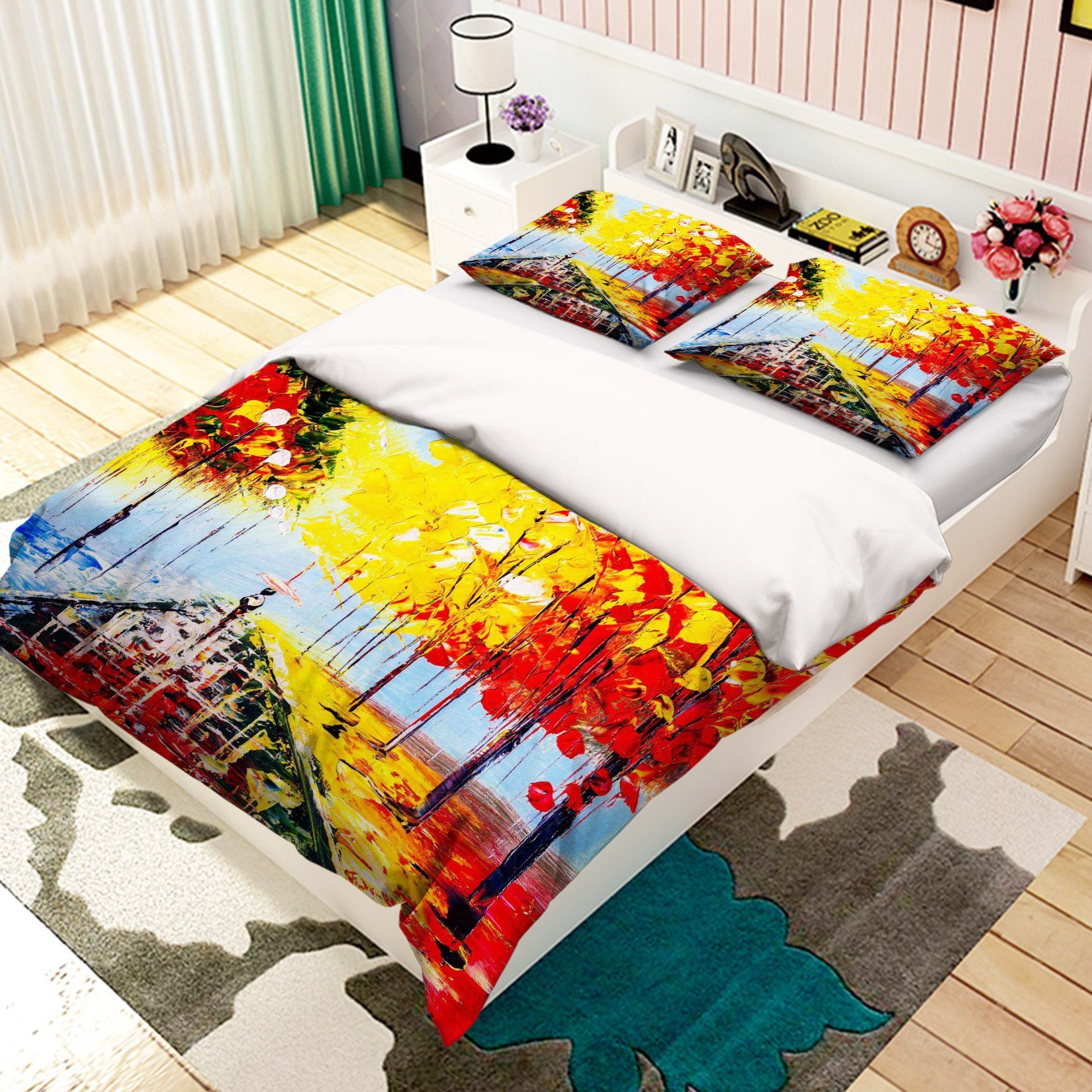 3D Landscape Painting 050 Bed Pillowcases Quilt Wallpaper AJ Wallpaper