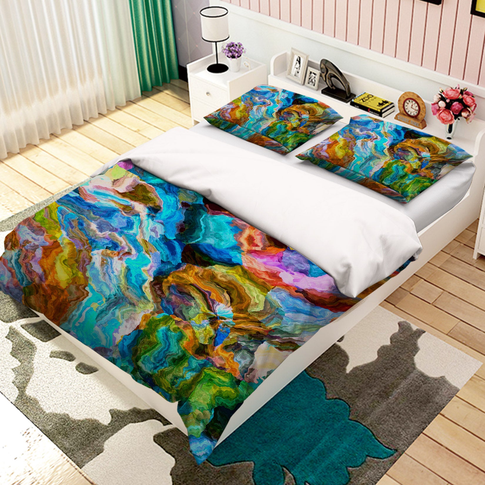 3D Color Texture 12124 Bed Pillowcases Quilt