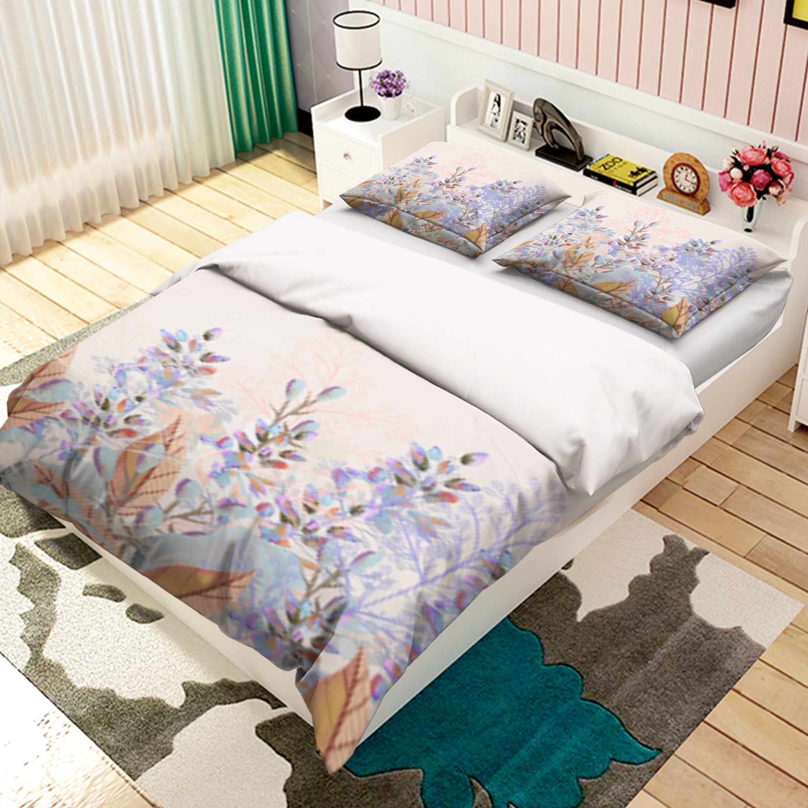 3D Flower Leaves 14207 Bed Pillowcases Quilt