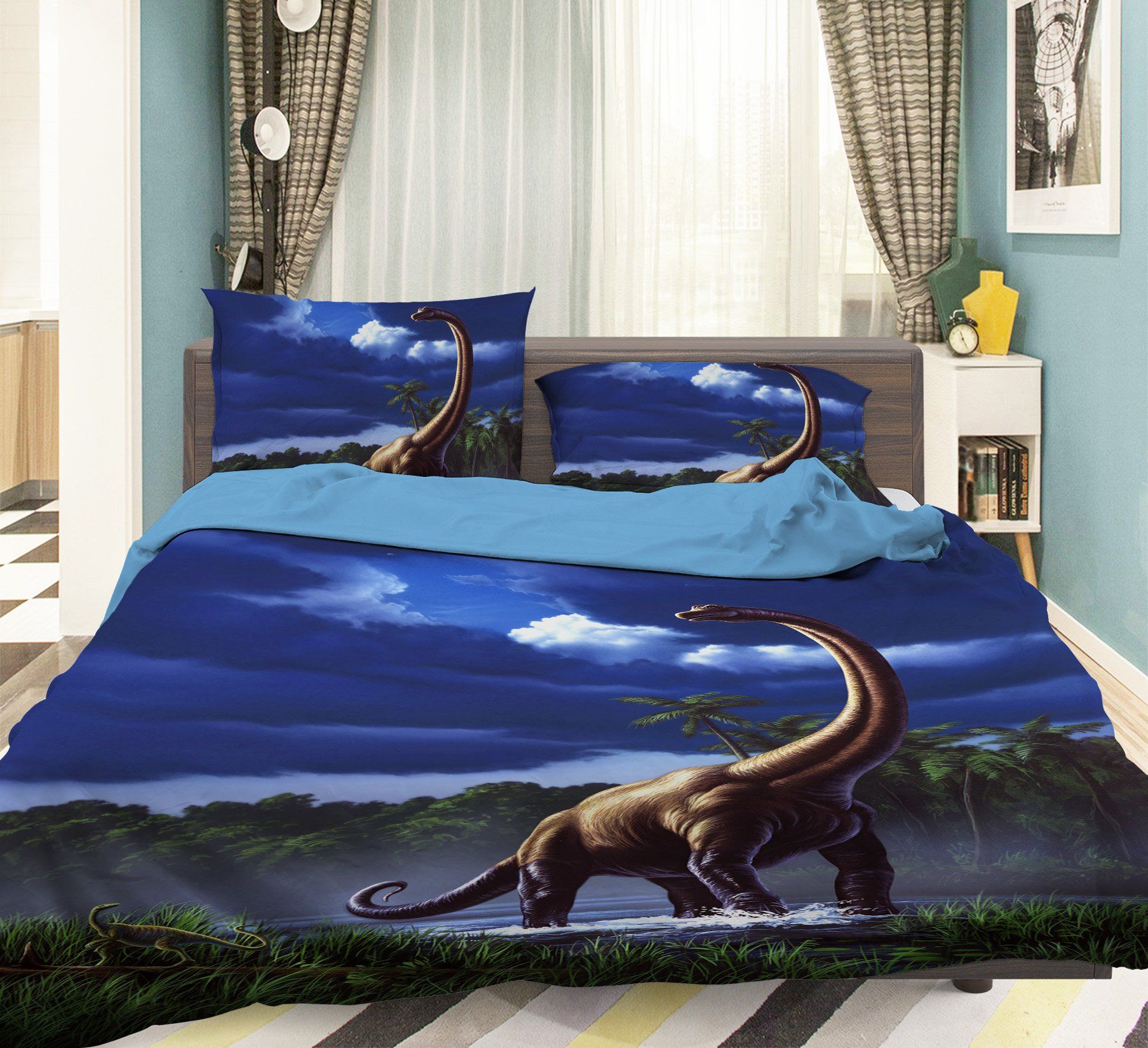 3D Brachiosaur 2113 Jerry LoFaro bedding Bed Pillowcases Quilt Quiet Covers AJ Creativity Home