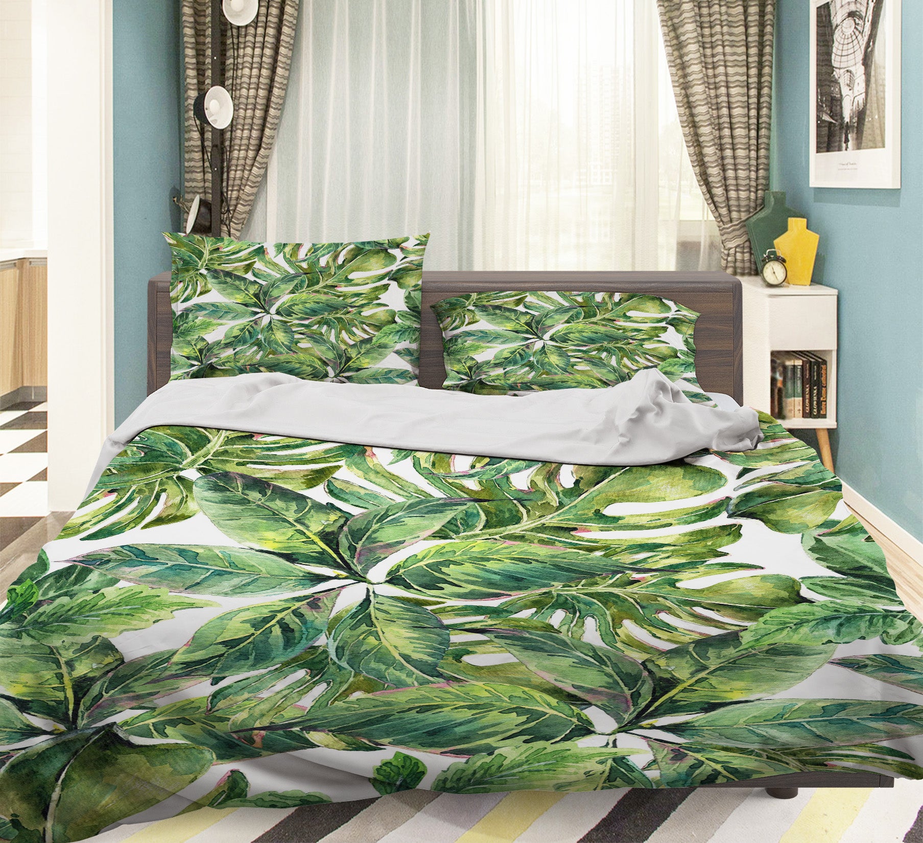 3D Leaves 60160 Bed Pillowcases Quilt
