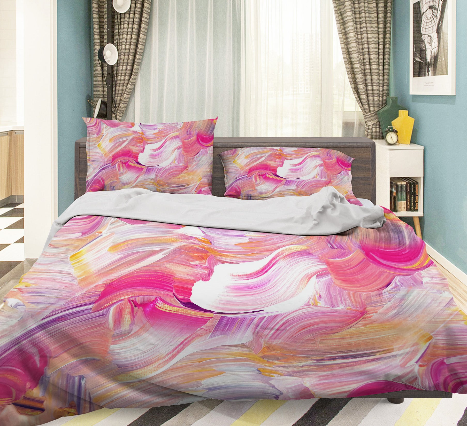 3D Pink Texture 60175 Bed Pillowcases Quilt