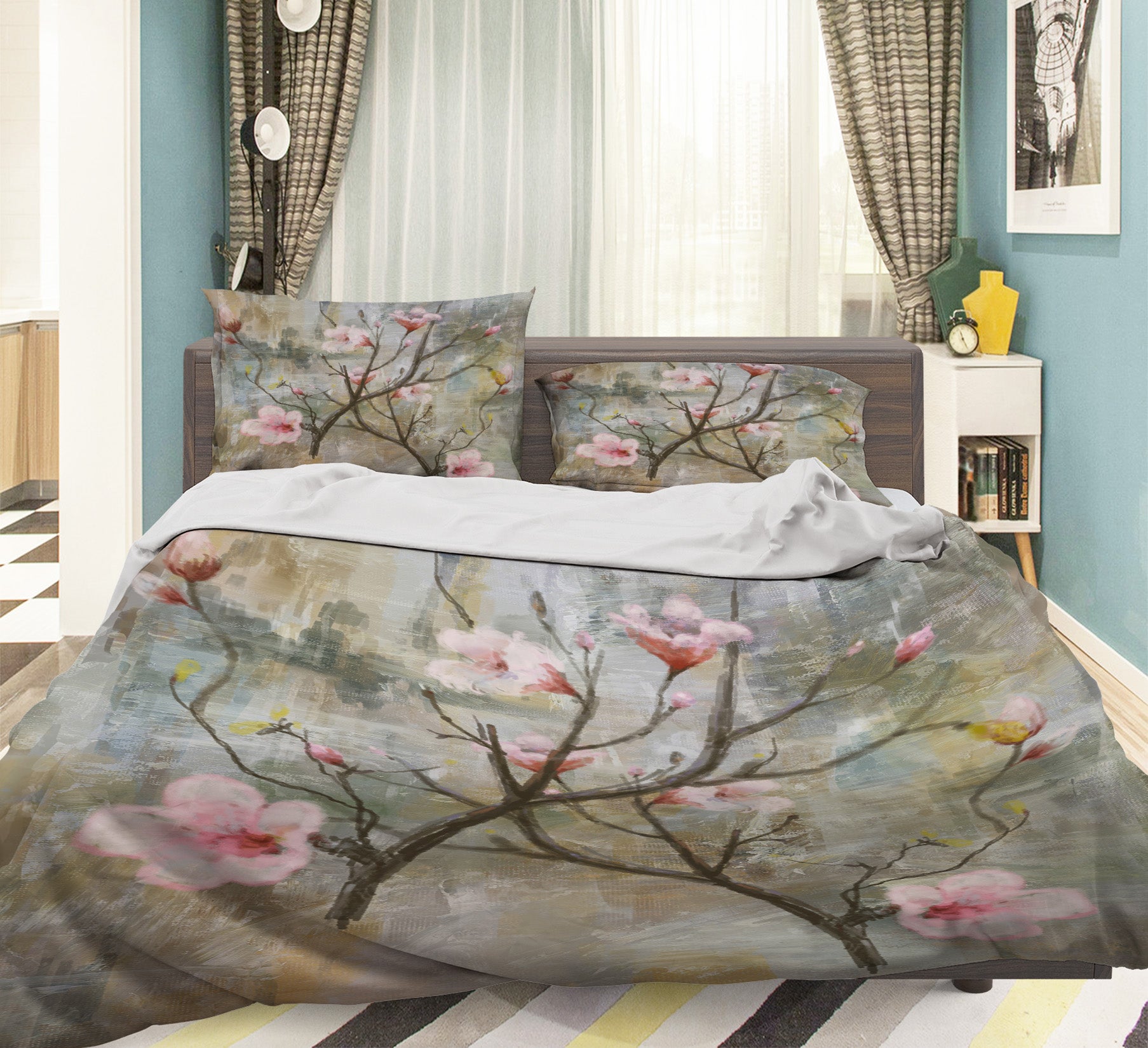3D Peach Blossom Branch 60152 Bed Pillowcases Quilt