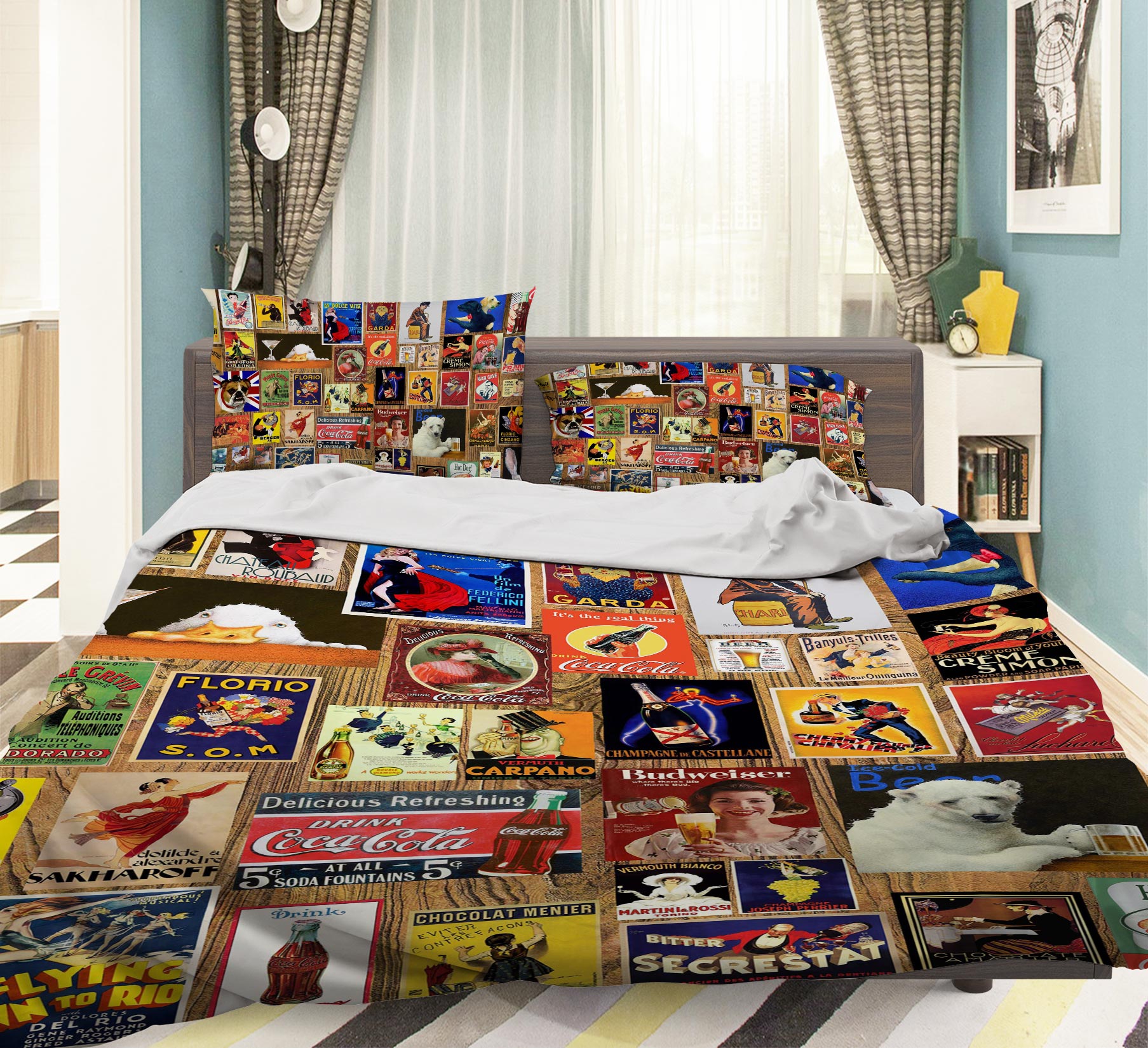 3D Poster Stitching 12033 Bed Pillowcases Quilt