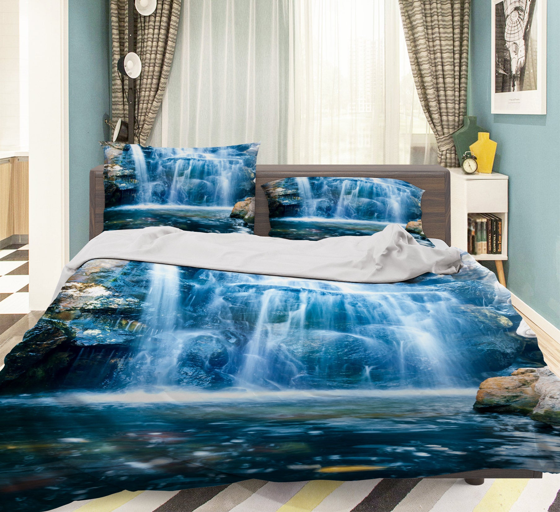 3D Waterfall 15131 Bed Pillowcases Quilt