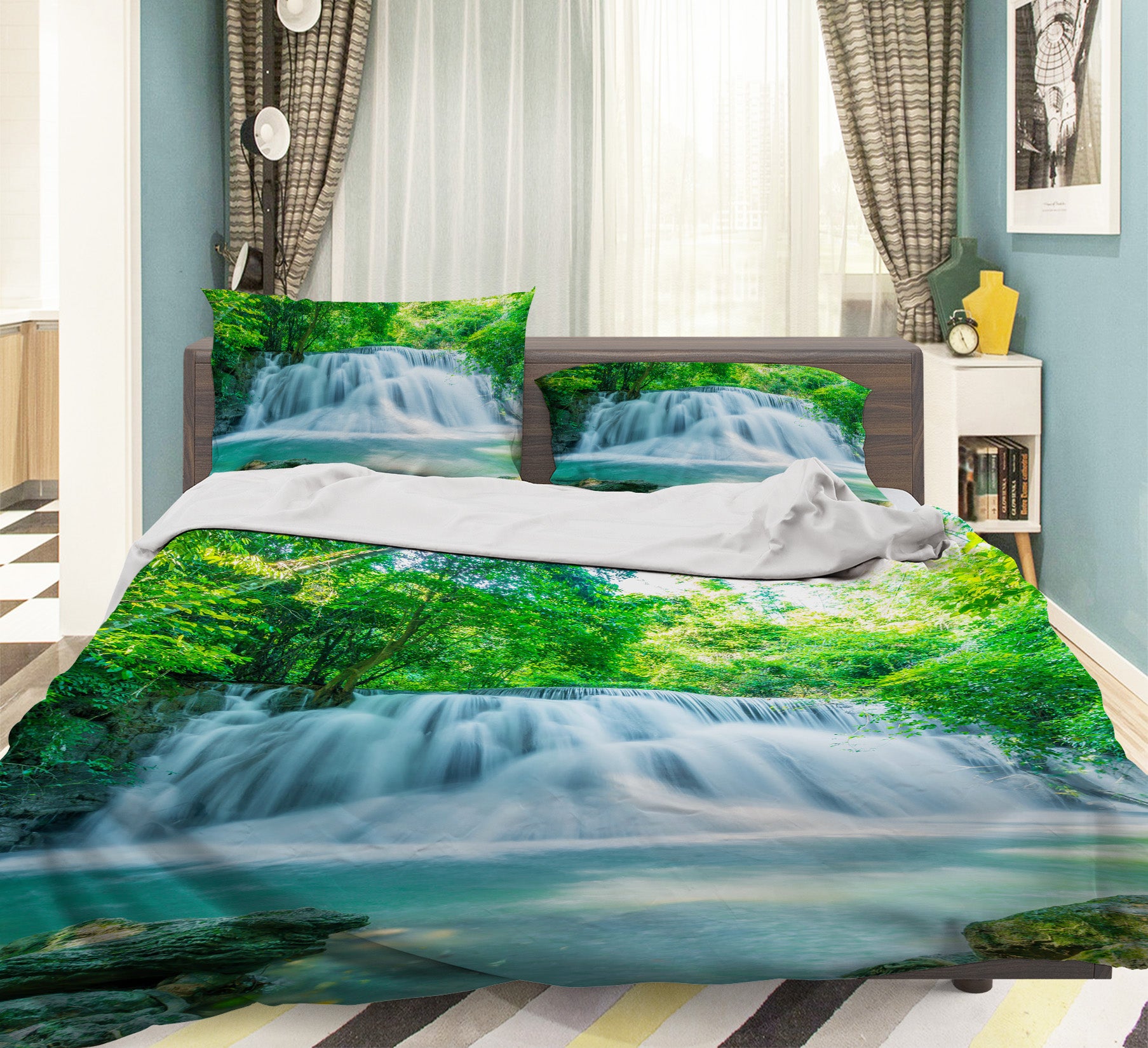 3D Waterfall 61040 Bed Pillowcases Quilt