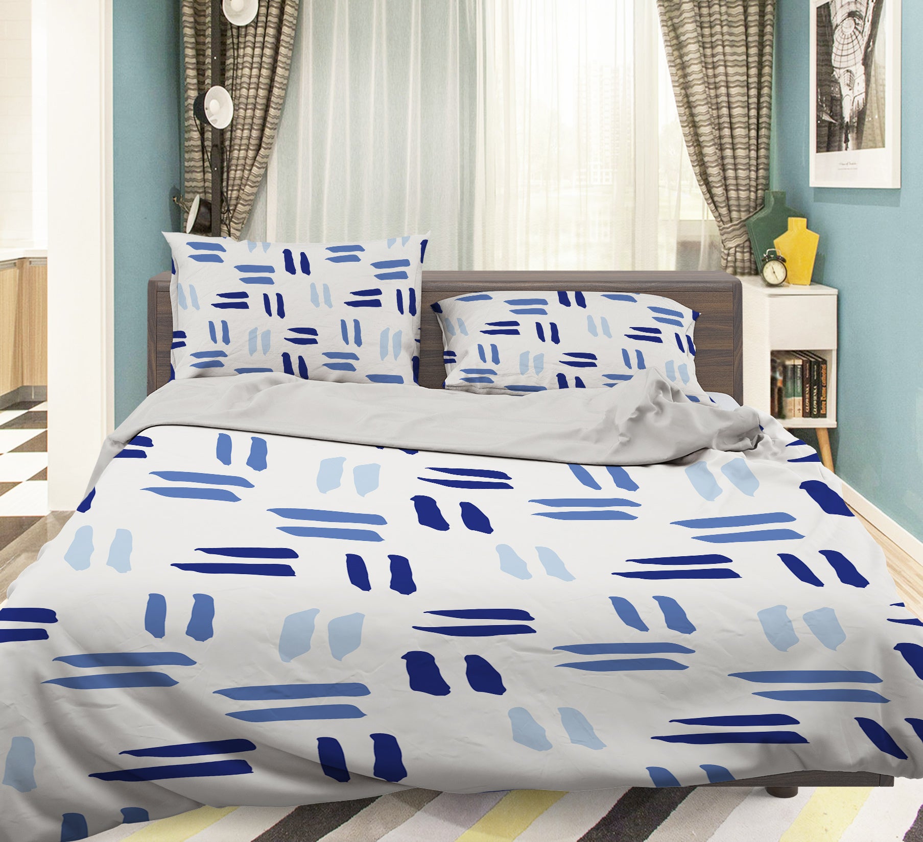 3D Blue Equal Sign 109166 Kashmira Jayaprakash Bedding Bed Pillowcases Quilt