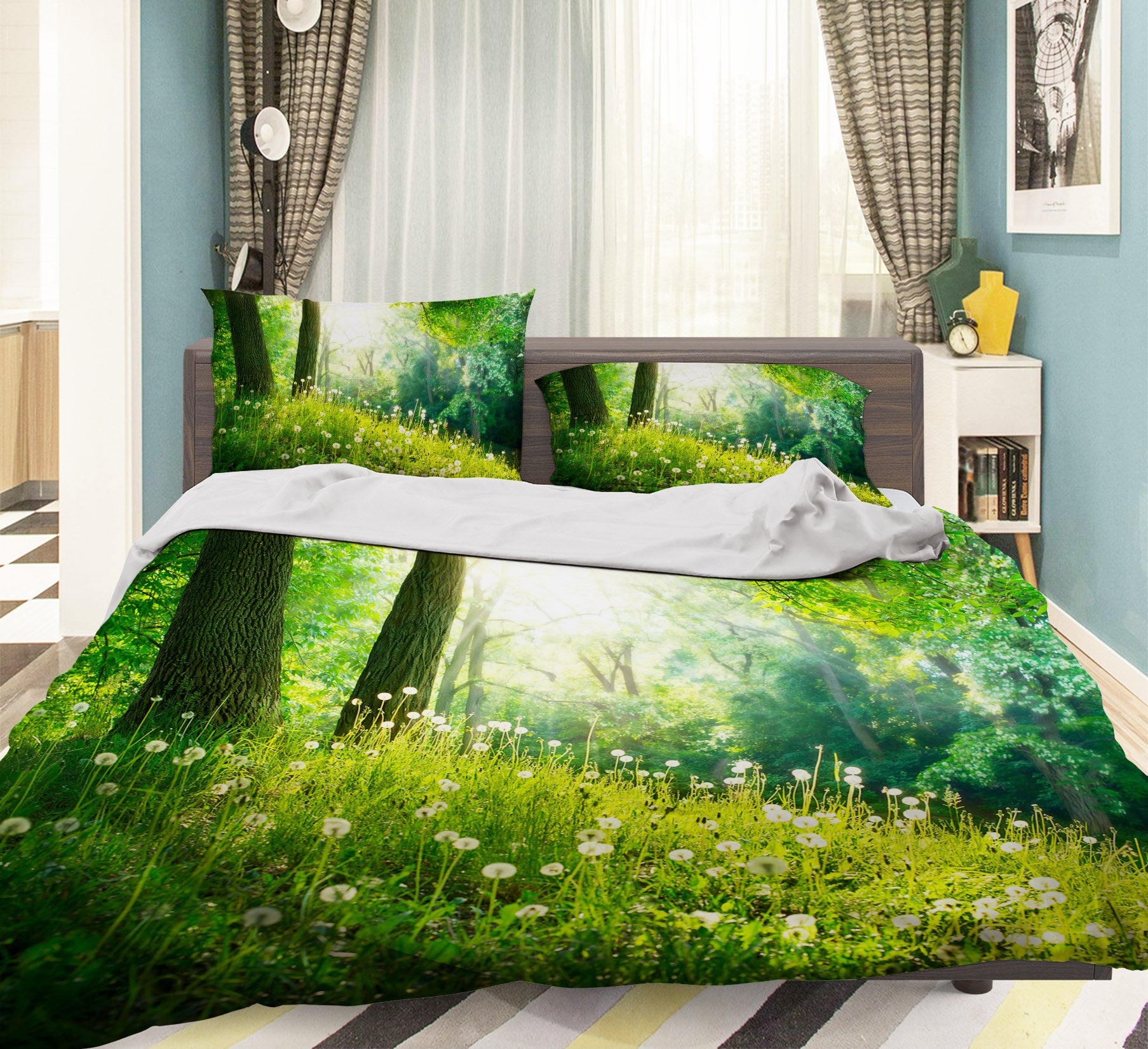 3D Woods Grass 60197 Bed Pillowcases Quilt