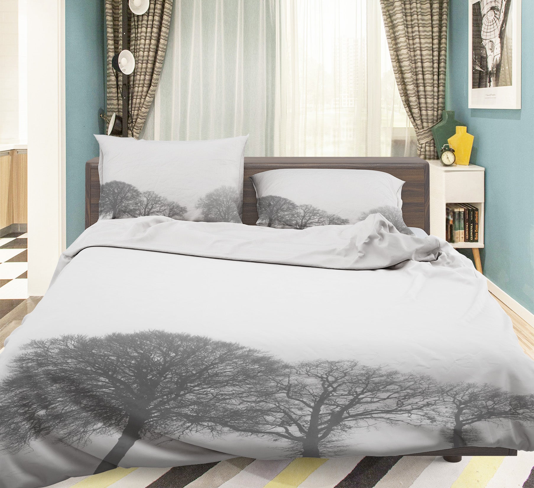 3D Grey Tree 7167 Assaf Frank Bedding Bed Pillowcases Quilt Cover Duvet Cover