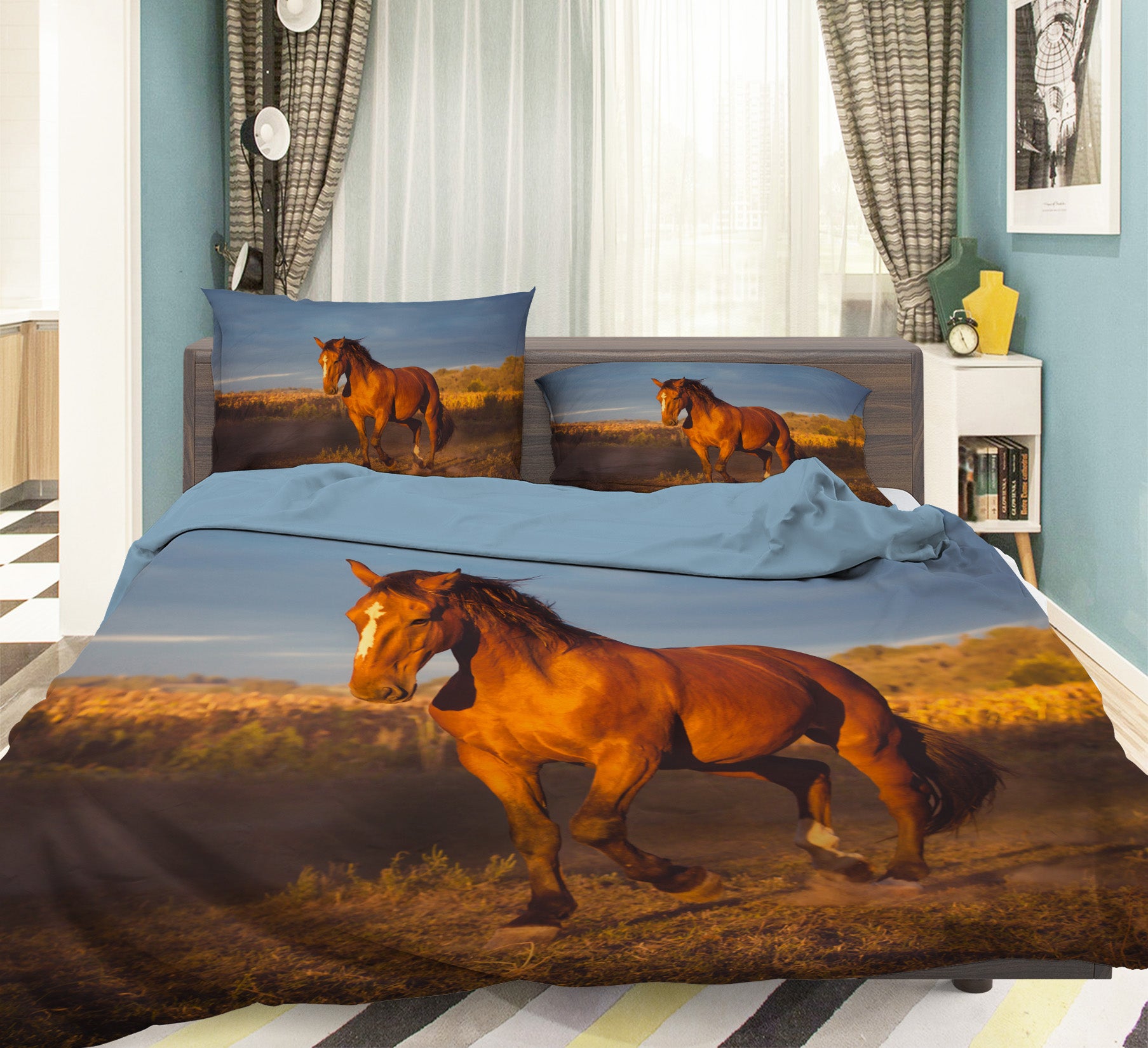 3D Horses 19211 Bed Pillowcases Quilt