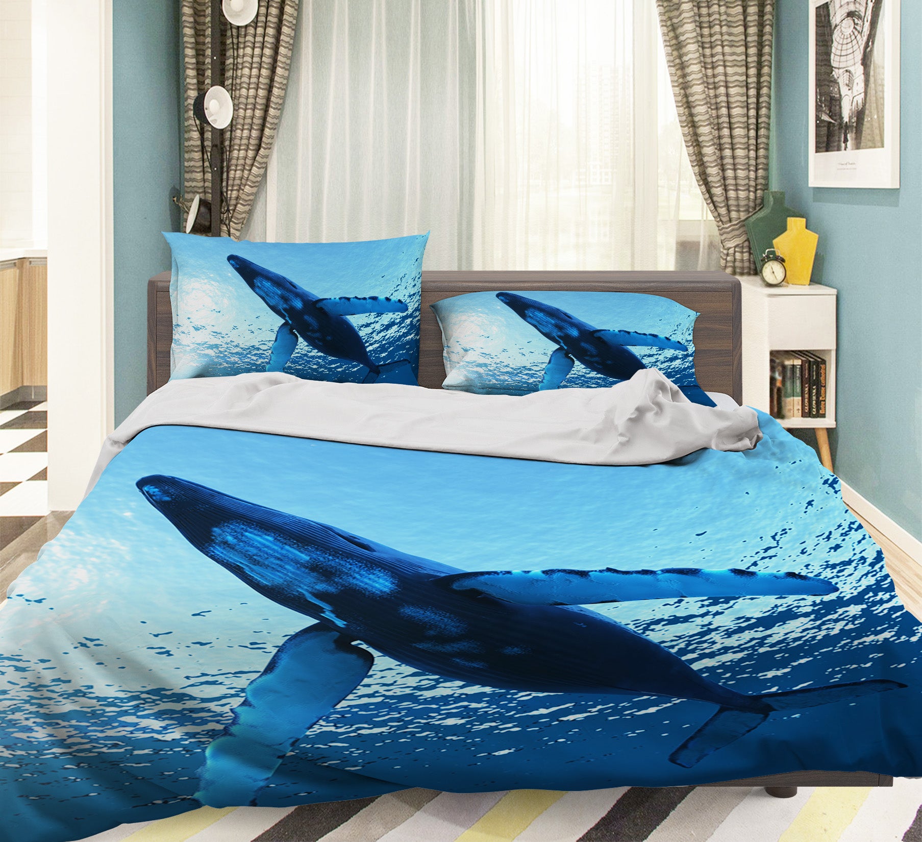 3D Whale 21018 Bed Pillowcases Quilt