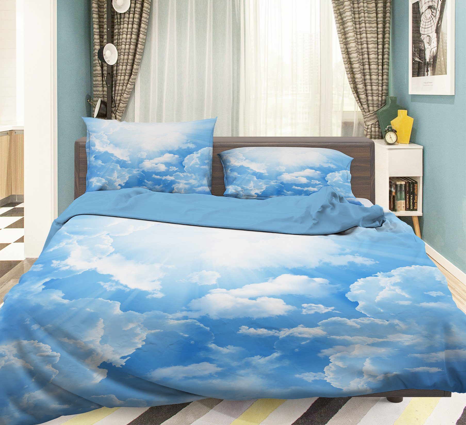 3D Blue Sky Cloud 247 Bed Pillowcases Quilt Wallpaper AJ Wallpaper