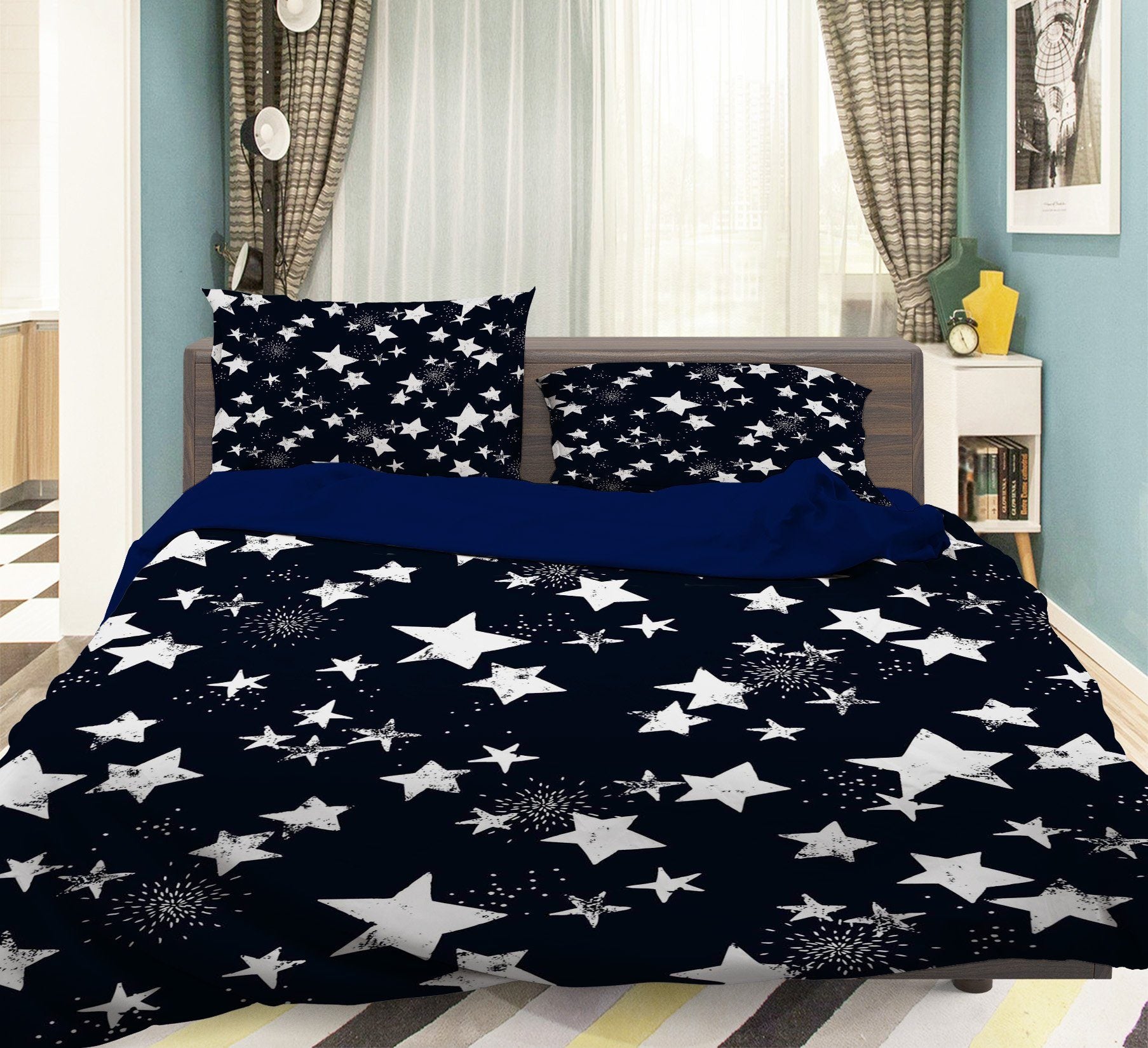 3D Big Star 071 Bed Pillowcases Quilt Wallpaper AJ Wallpaper