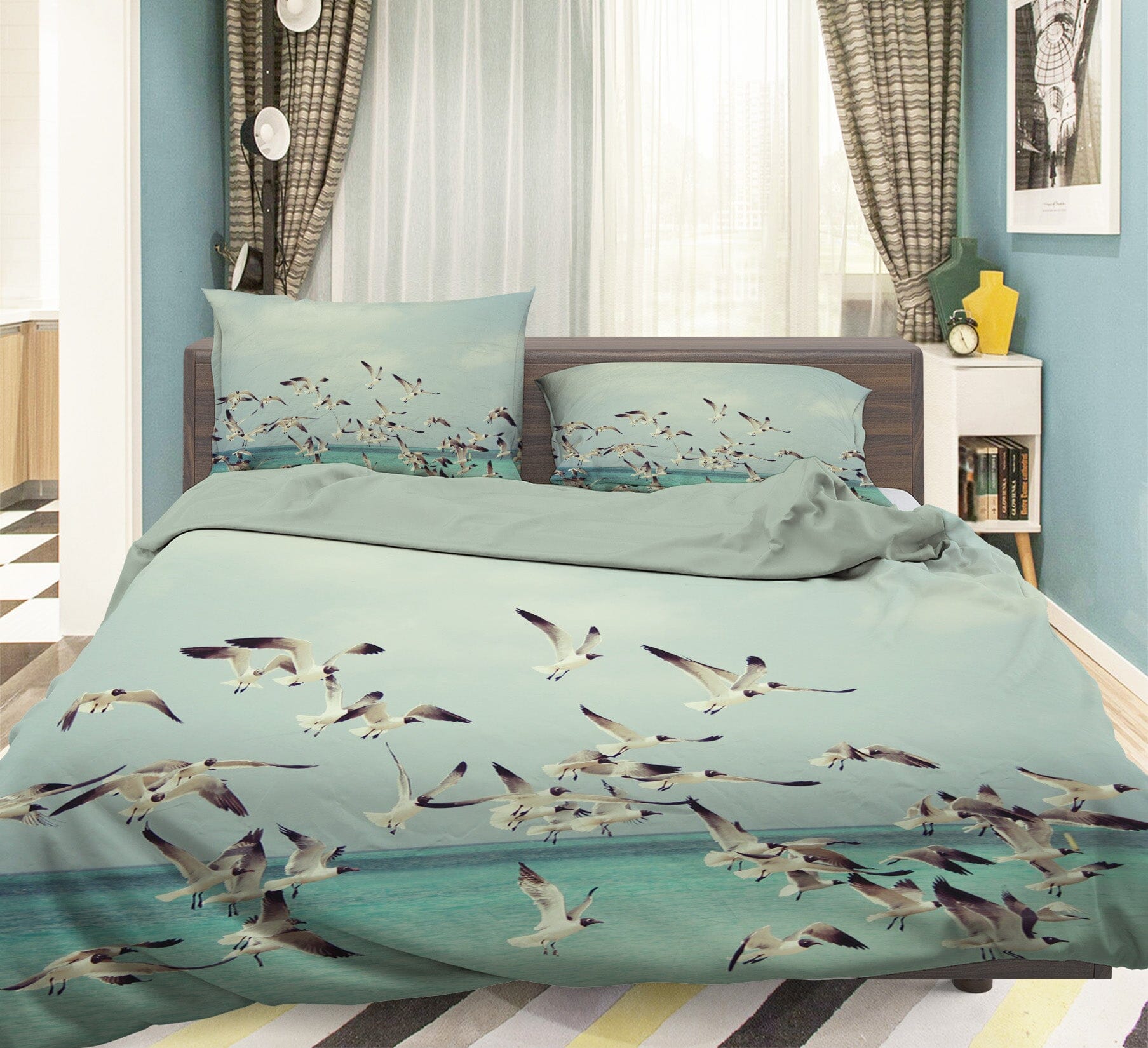 3D Seabird 1940 Bed Pillowcases Quilt Quiet Covers AJ Creativity Home