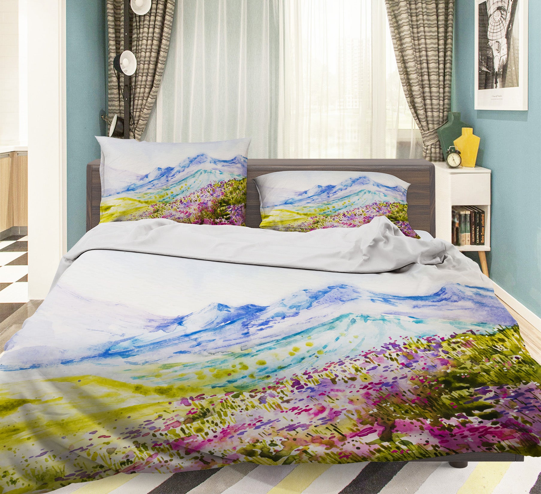3D Flower Mountain 60184 Bed Pillowcases Quilt