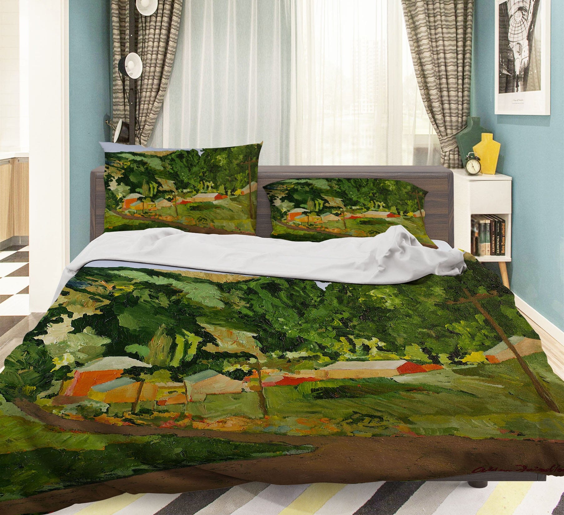 3D Forest House 1054 Allan P. Friedlander Bedding Bed Pillowcases Quilt Quiet Covers AJ Creativity Home
