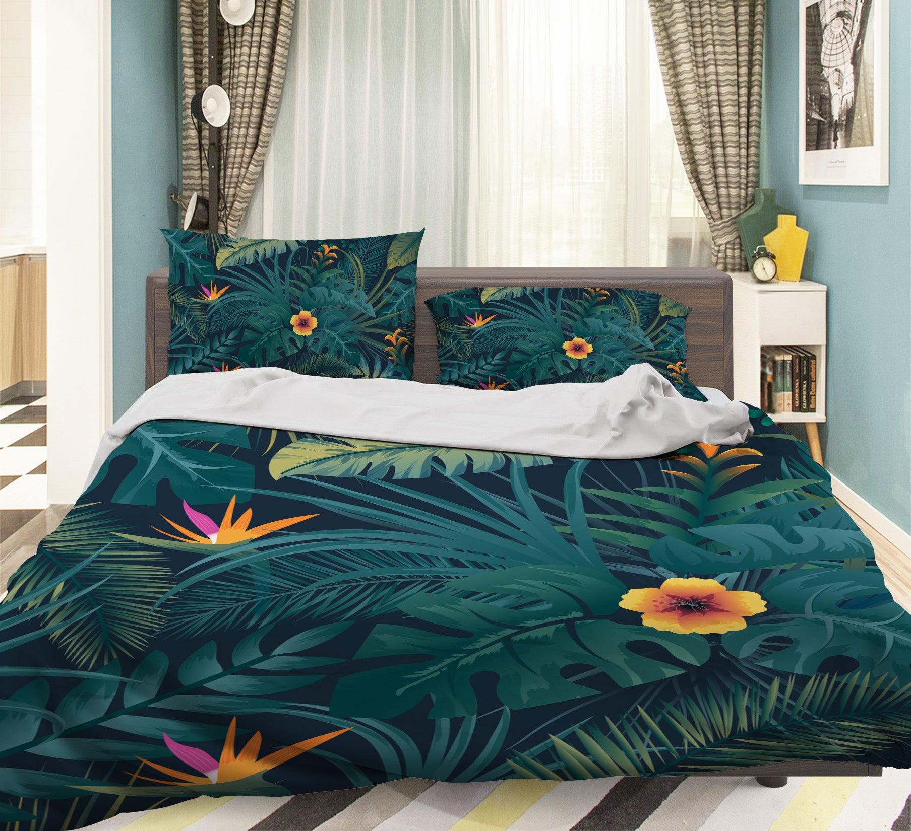 3D Leaves Flowers 60155 Bed Pillowcases Quilt