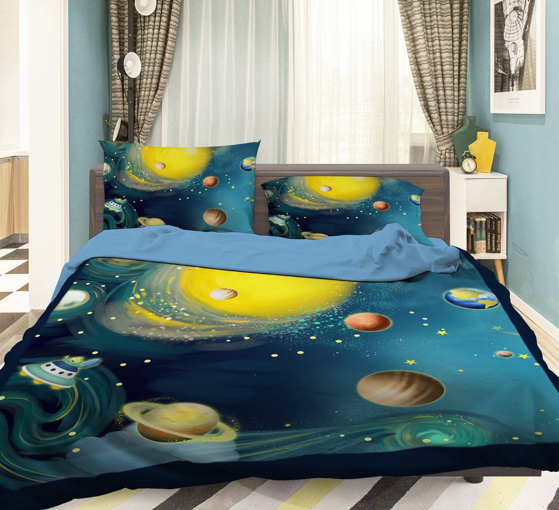 3D Spacecraft Planet 139 Bed Pillowcases Quilt Wallpaper AJ Wallpaper