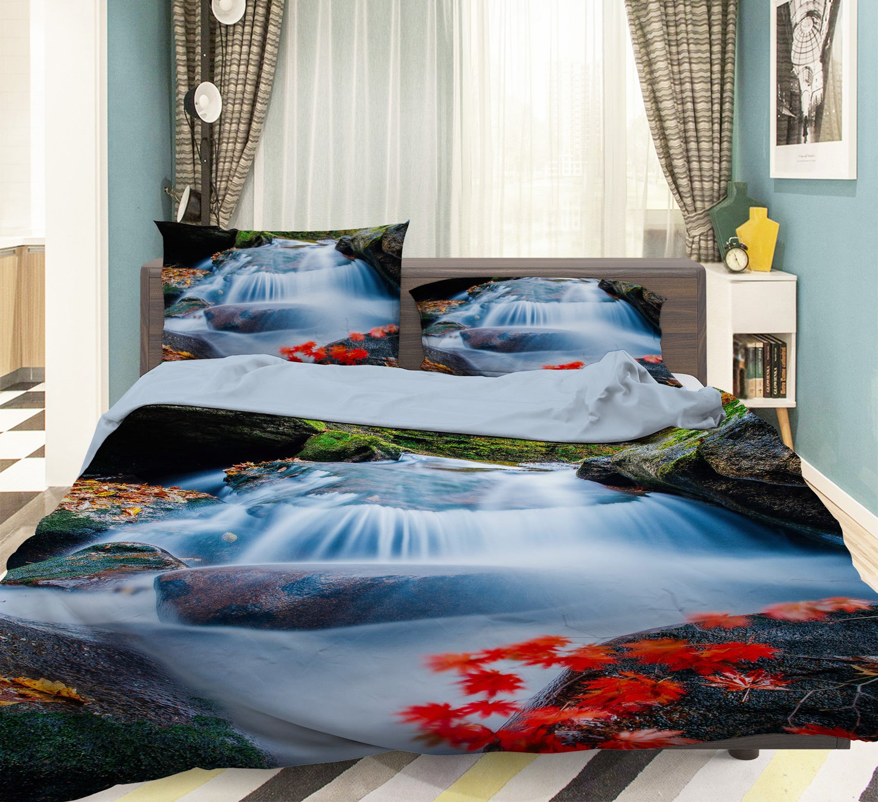 3D Waterfall 16121 Bed Pillowcases Quilt