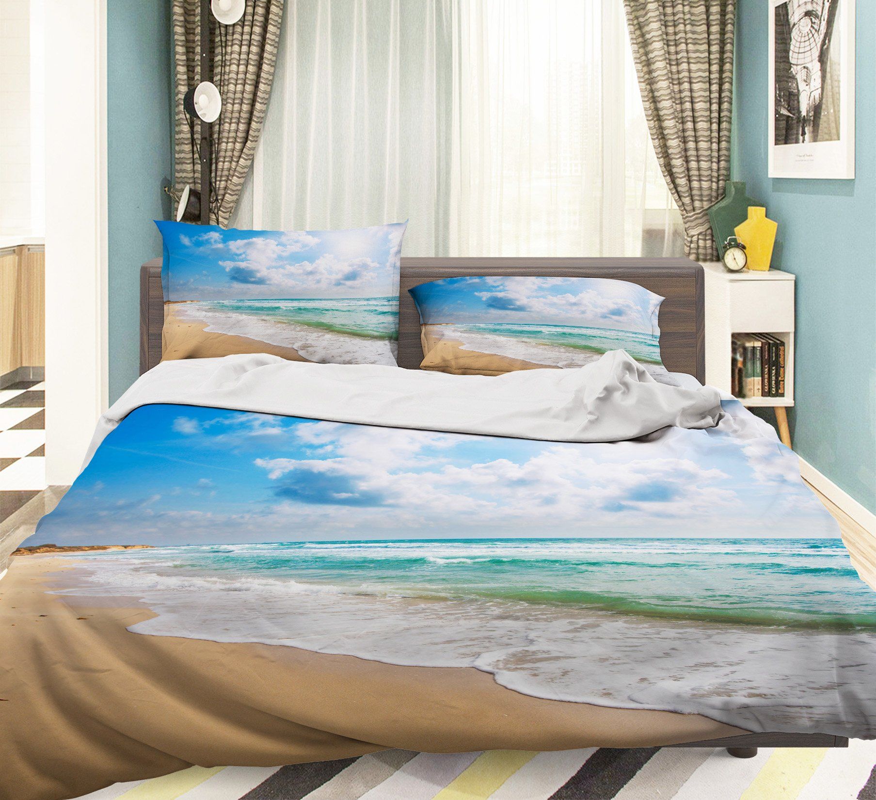 3D Seaside Beach 087 Bed Pillowcases Quilt Wallpaper AJ Wallpaper
