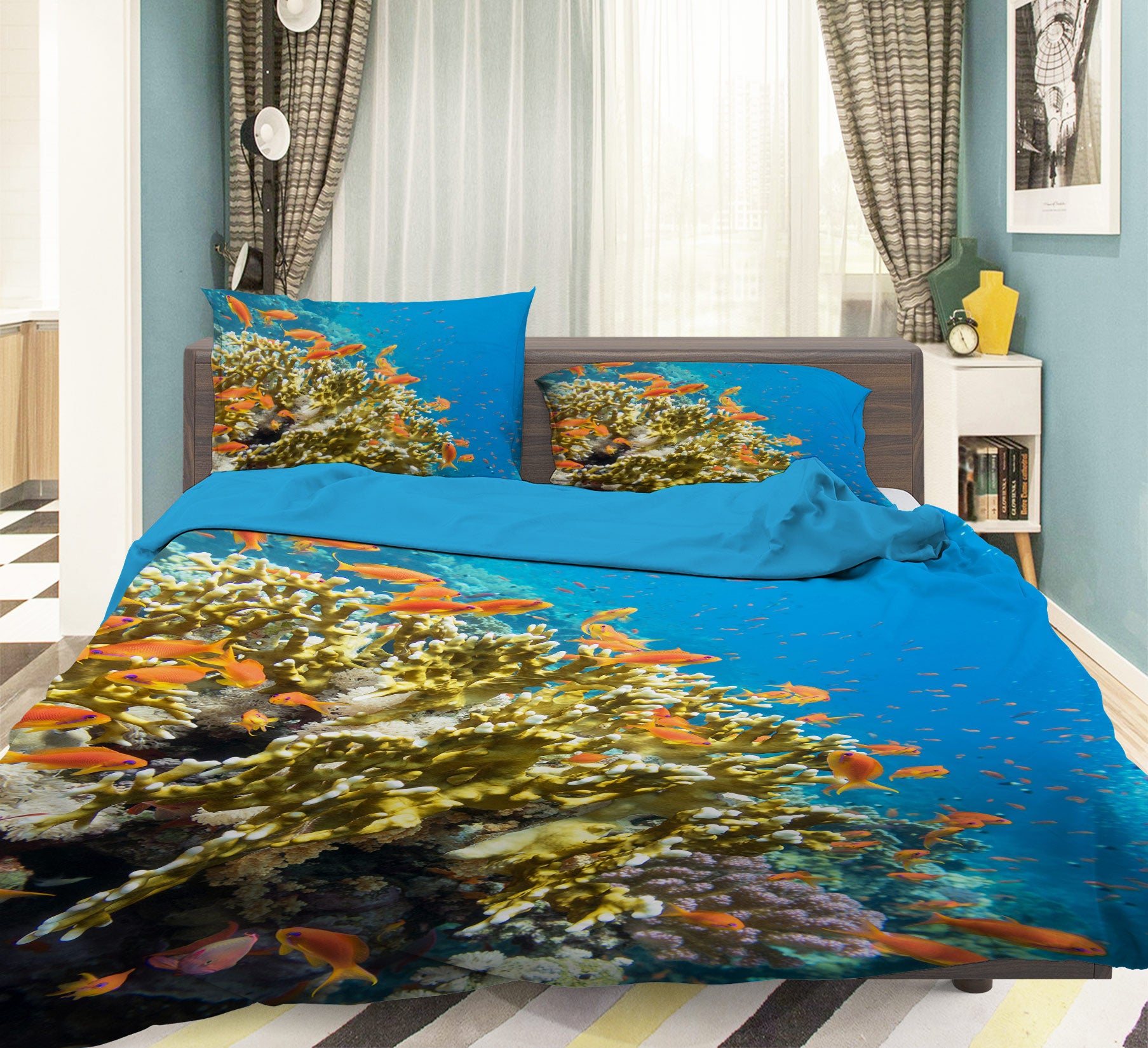 3D Coral Fish 15175 Bed Pillowcases Quilt