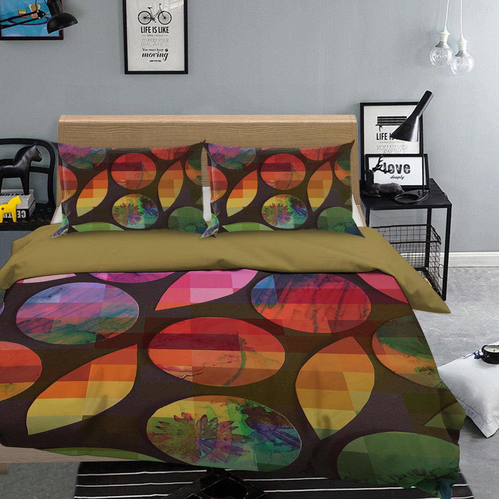 3D Colored Geometric Pattern 2006 Shandra Smith Bedding Bed Pillowcases Quilt Quiet Covers AJ Creativity Home