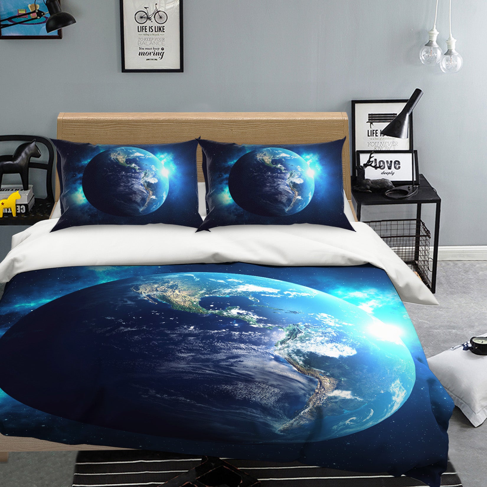 3D Earth 60145 Bed Pillowcases Quilt