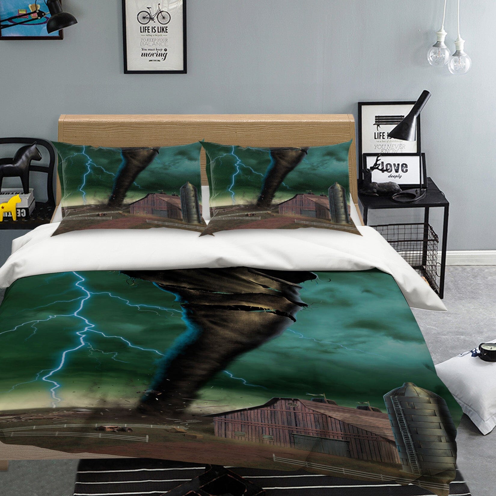 3D Tornado Breakthrough 092 Bed Pillowcases Quilt Exclusive Designer Vincent Quiet Covers AJ Creativity Home