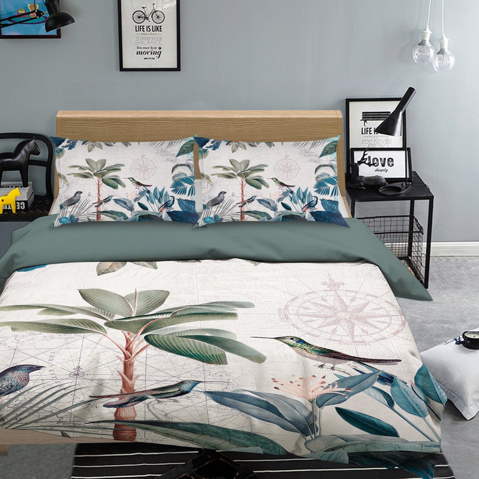 3D Birds Playing 123 Andrea haase Bedding Bed Pillowcases Quilt Quiet Covers AJ Creativity Home