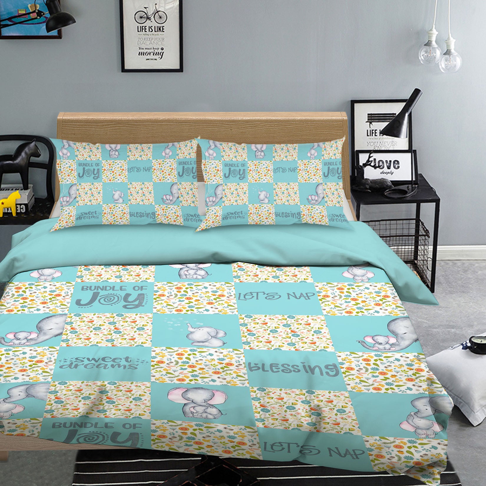 3D Elephant Flower 238 Uta Naumann Bedding Bed Pillowcases Quilt