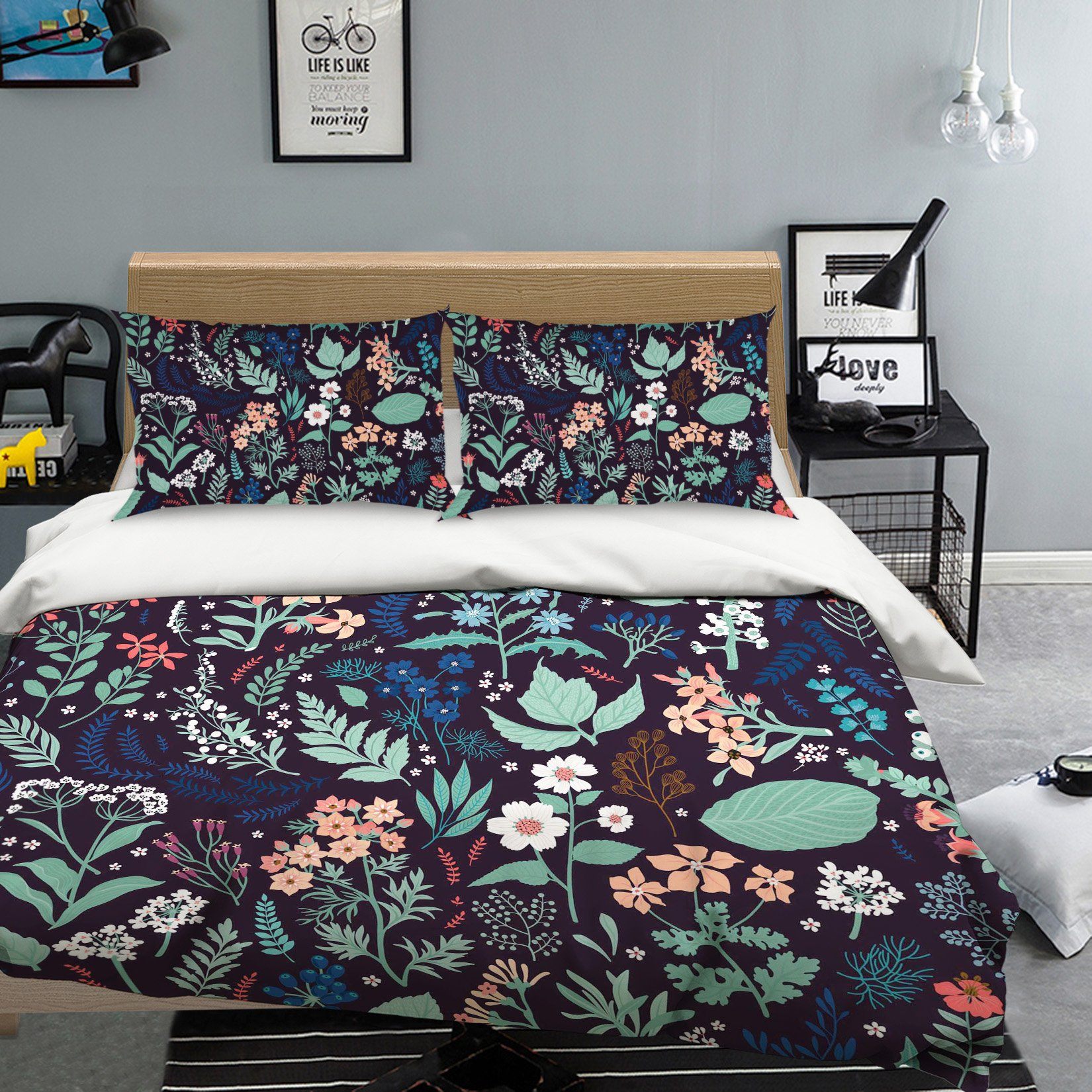 3D Small Leaves 057 Bed Pillowcases Quilt Wallpaper AJ Wallpaper