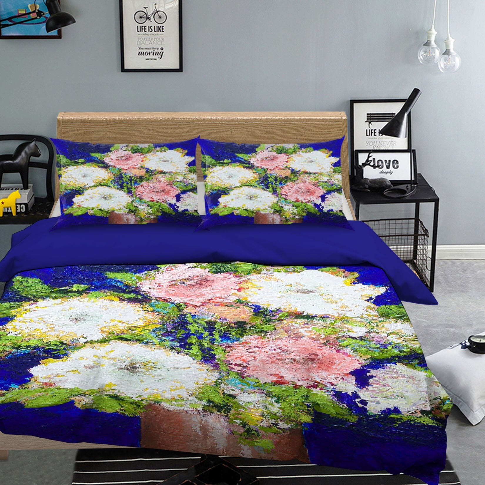 3D Paint Chrysanthemum 1091 Allan P. Friedlander Bedding Bed Pillowcases Quilt Quiet Covers AJ Creativity Home