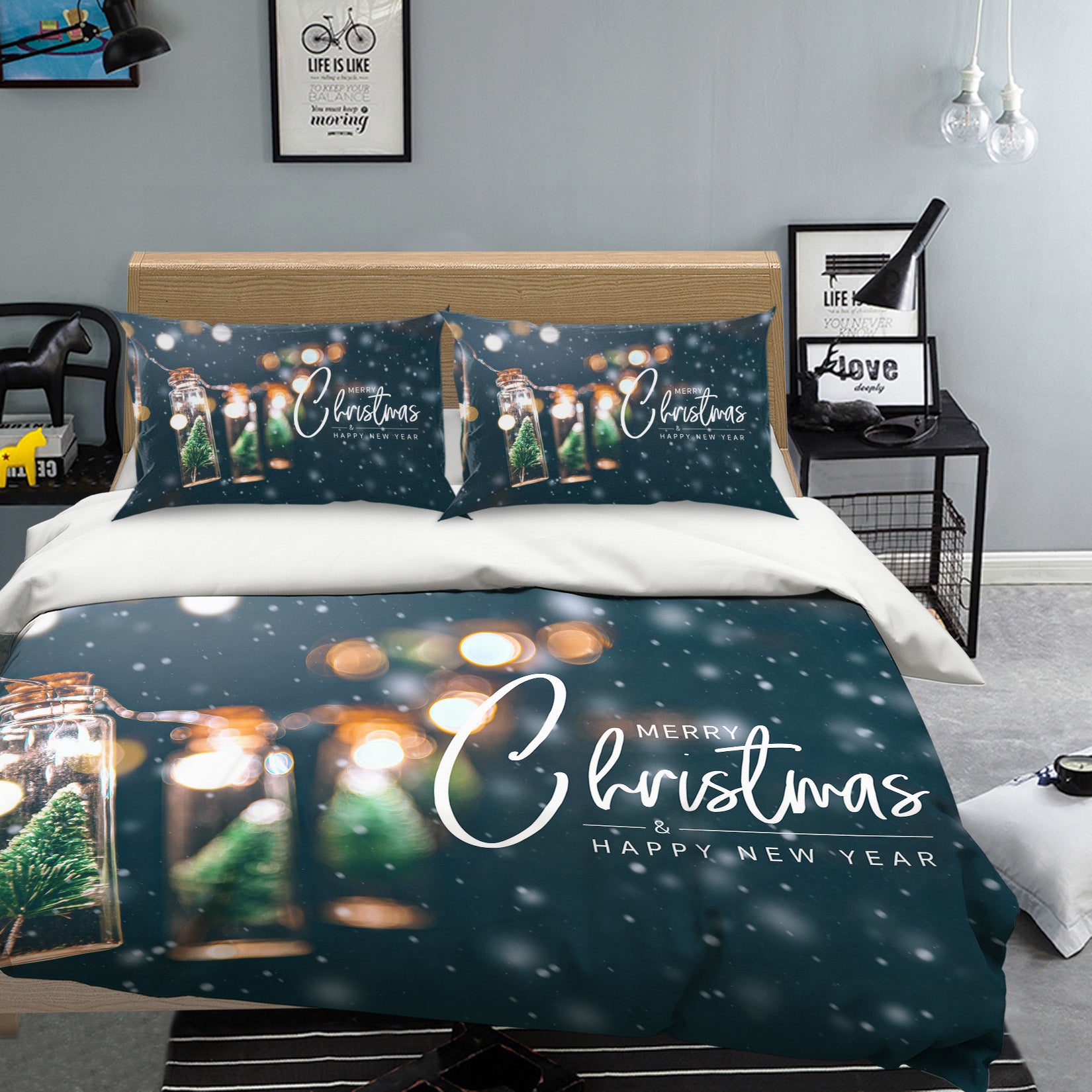 3D Tree Glass Bottle 60219 Bed Pillowcases Quilt