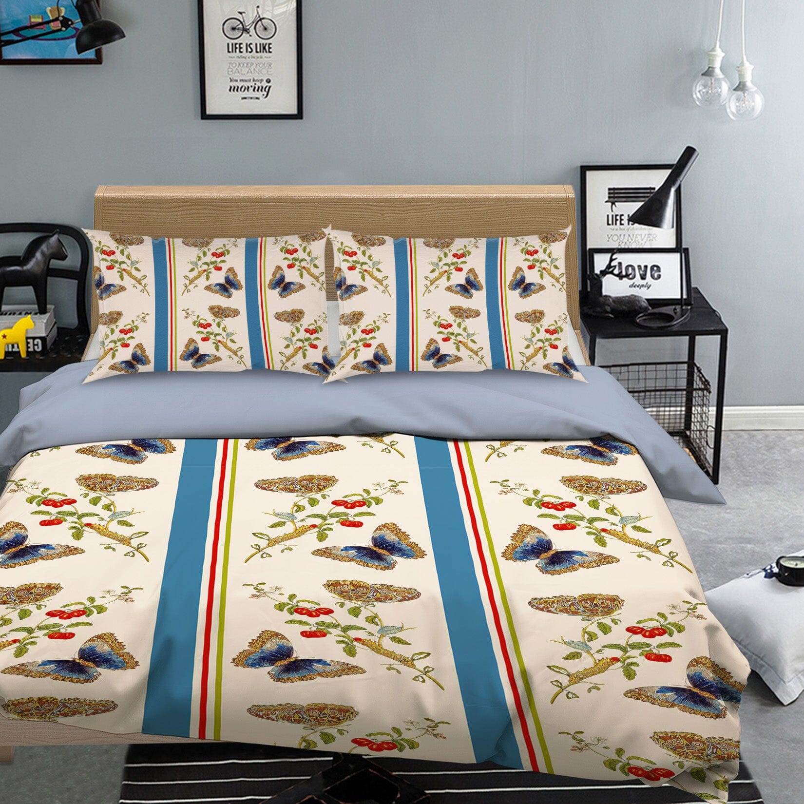 3D Blue Butterfly 174 Uta Naumann Bedding Bed Pillowcases Quilt Quiet Covers AJ Creativity Home