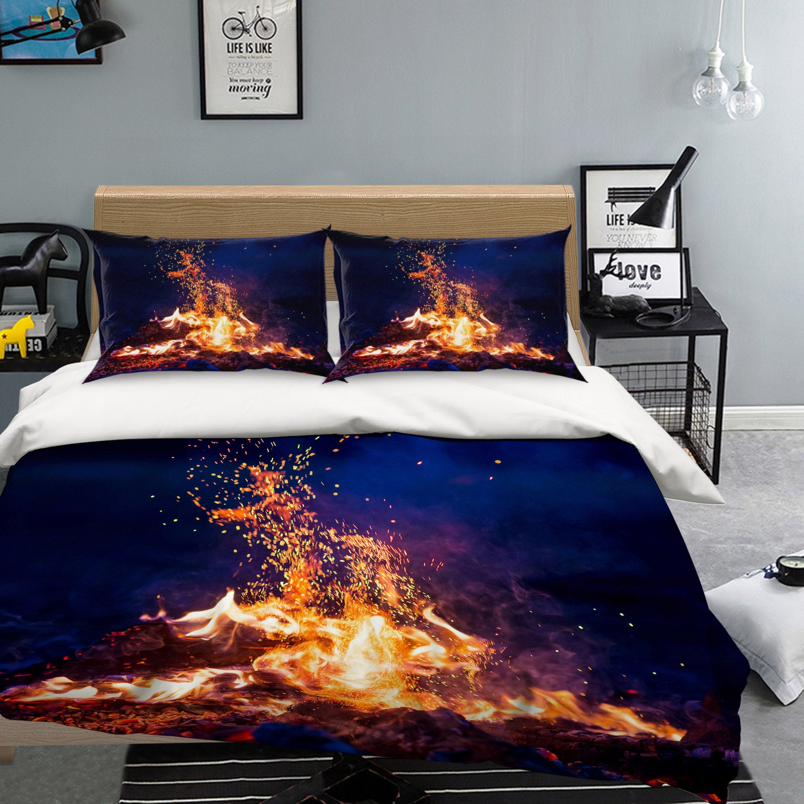 3D Fire 60260 Bed Pillowcases Quilt