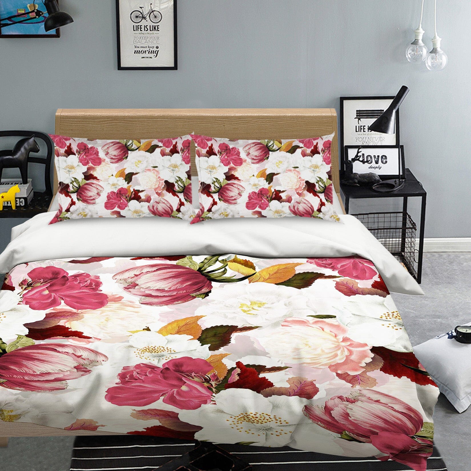 3D Peony Leaves 169 Uta Naumann Bedding Bed Pillowcases Quilt Quiet Covers AJ Creativity Home